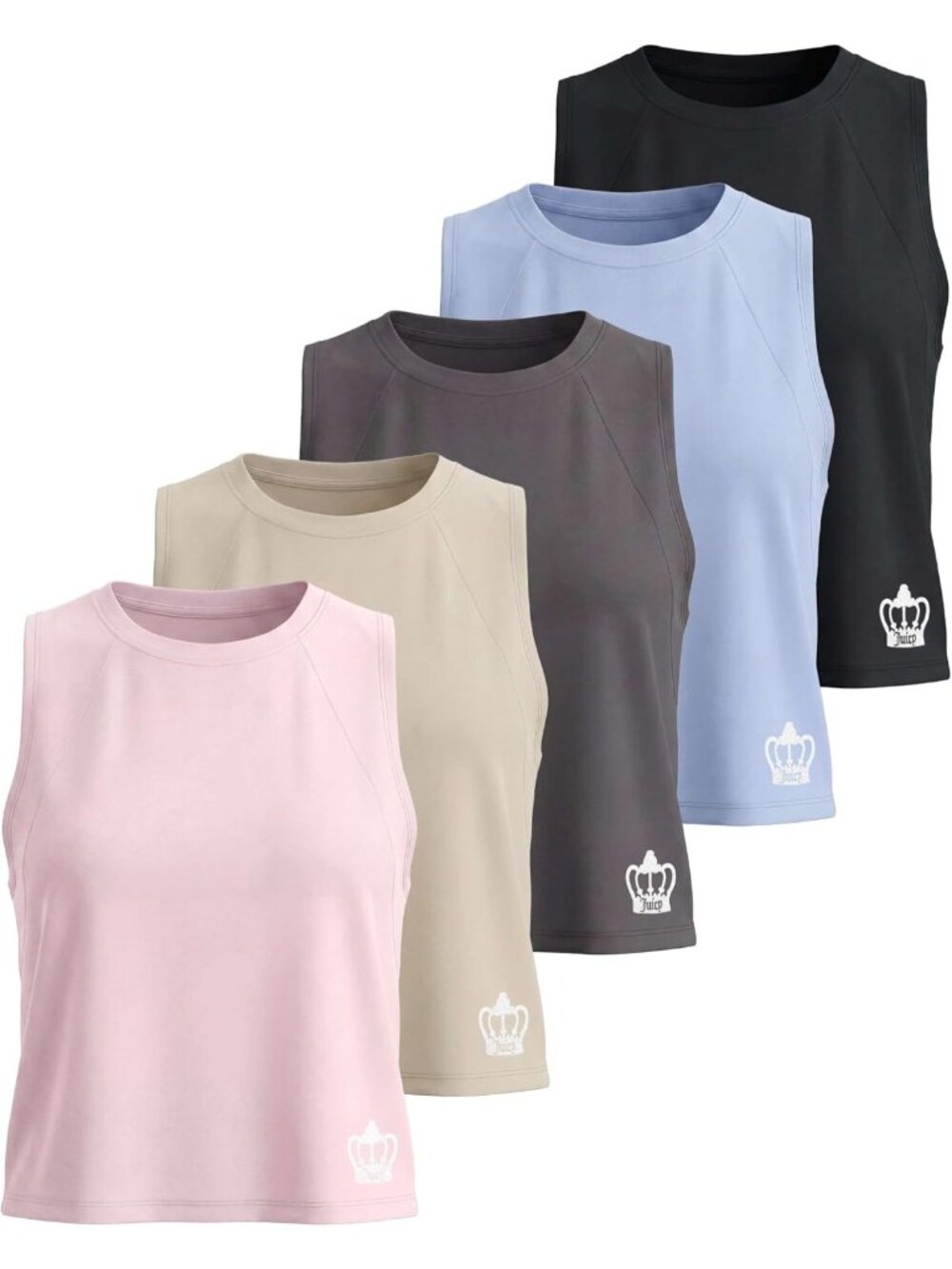 Cropped Muscle Tank Top for Women - Dry Fit Athletic Sleeveless Gym Workout